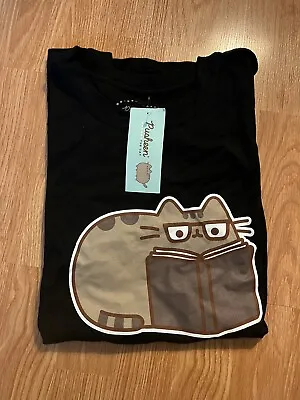 Buy Pusheen The Cat Reading Girls Juniors T-Shirt Size L NWT • 19.69£