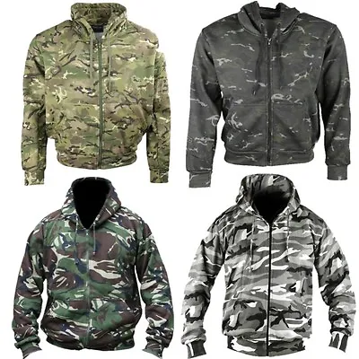 Buy Mens Camouflage Zip Hoodie Jacket S-3XL Army Camo Hoody DPM Black BTP MTP Urban • 16.99£
