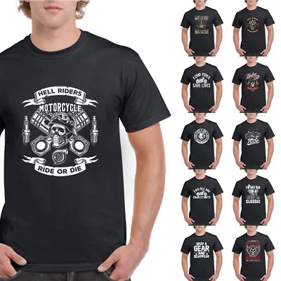 Buy Biker Designs T-Shirt Printed Graphic Tee Unisex Mens Motorcycle Motorbike Tops • 12.99£