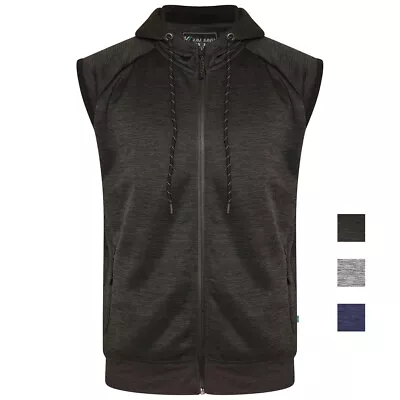 Buy KAM Sleeveless Hoodie Pockets Zip Up Jacket Casual Hoody Mens Plus Size AP007 • 30.75£