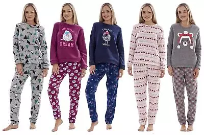Buy Ladies Fleece Pyjamas Printed Winter Warm PJ'S Nightwear • 13.99£