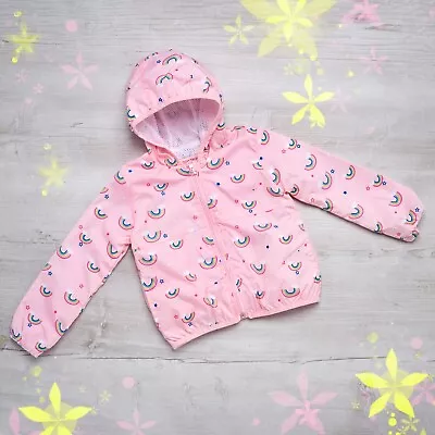 Buy Girls Water-Resistant Patterned Jacket Rainbow And Roses Windproof Coat FR5346 • 12.99£
