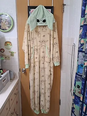 Buy Star Wars Grogu Baby Yoda Womens Pajamas Sleepwear Hooded One Piece Size 3X • 18.90£