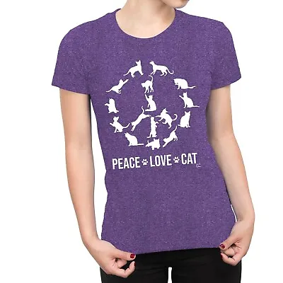 Buy 1Tee Womens Peace Love Cat T-Shirt • 7.99£