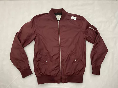 Buy H&M / L.O.G.G Men’s Burgundy Red Light Bomber Jacket  Size S • 12£