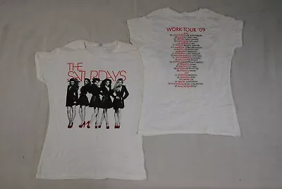 Buy The Saturdays Line Up Work Tour 09 Tour White Ladies Skinny T Shirt New Official • 7.99£