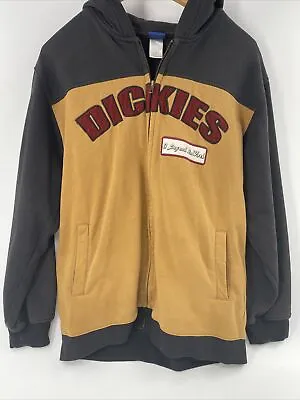 Buy Dickies Vintage Boys Full Zip Sweatshirt Size Large Black Brown Hoodie Spellout  • 11.80£