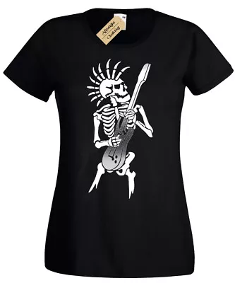 Buy Women's Punk Skeleton T-Shirt | S To Plus Size | Rock N Roll Skull Band Cool • 10.95£
