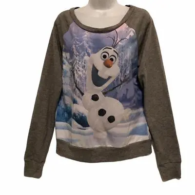 Buy Disney Frozen Women Sweater Sz L Long Sleeve Olaf Snowman Large • 6.32£