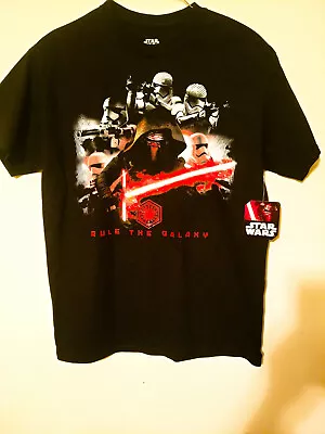 Buy STAR WARS KYLO REN RULE THE GALAXY MENS MEDIUM Storm Trooper  Black T Shirt • 10.33£