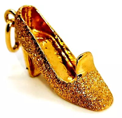Buy Ladies Shoe 9 Carat Gold Retro Vintage Charm Fob Pendant Heals Slipper Elegant • 195.99£
