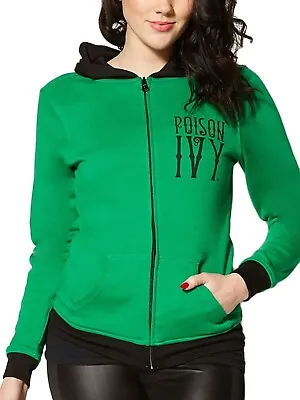 Buy Harley Quinn & Poison Ivy Reversible Hoodie (Green To Red) Junior's Women's NWT • 18.90£