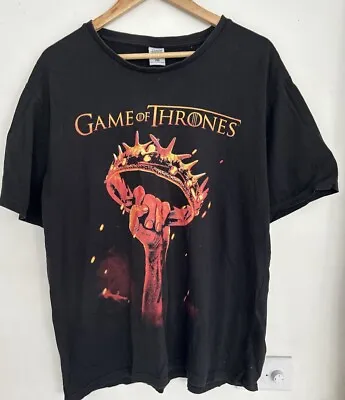 Buy Game Of Thrones Fist Crown Graphic Black T-Shirt Size 2XL XXL HBO Official Merch • 11.06£
