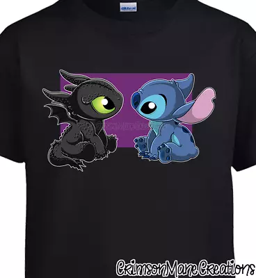 Buy Toothless And Stitch Cotton T-Shirt - Kids Ladies Mens Sizes • 15.81£