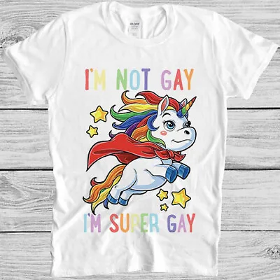 Buy Unicorn Super Gay Pride LGBT LGBTQ Ally Rainbow Flag Funny Gift Tee T Shirt M955 • 6.35£