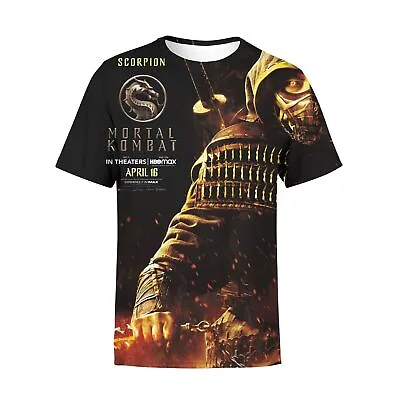 Buy Mortal Kombat 3D Full Print T Shirt Breathable Tops Short Sleeve Tee For Kids • 12.09£