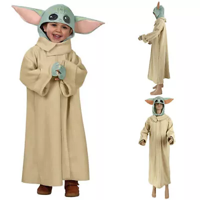 Buy Halloween Kids Baby Yoda Cosplay Mandalorian Star Wars Dressing Up Clothes Prop~ • 17.24£