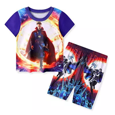 Buy Doctor Strange Kids Boys Short Sleeve T-shirt + Shorts Pajamas Outfit Set Summer • 8.39£