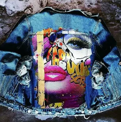 Buy Women's Fashion Graffiti Printed Hip Hop Jeans Denim Jacket Casual Outwear SKGB • 32.56£