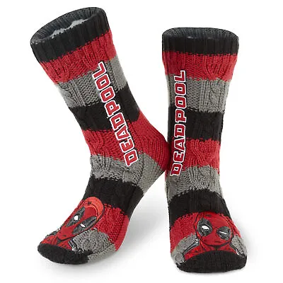 Buy Marvel Fluffy Socks, Mens Slipper Socks, Deadpool Warm Knitted Socks • 15.49£