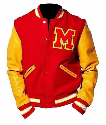 Buy Mens Michael Jackson Thriller Letterman Red & Yellow Mj-logo Varsity Wool Jacket • 29.99£