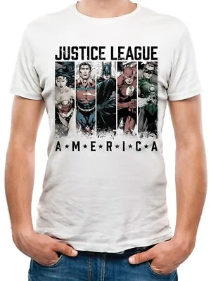 Buy Justice League Comics America White Unisex T-Shirt Album Mens Ladies DC Comics • 7.95£