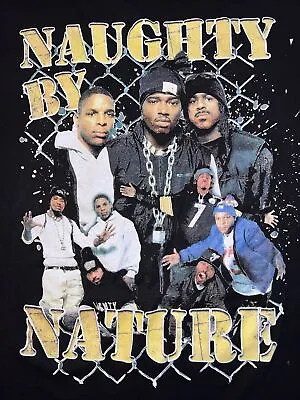 Buy Vintage Authentic Naughty By Nature Concert Tour Shirt Black Hip Hop Rap Gang • 28.41£