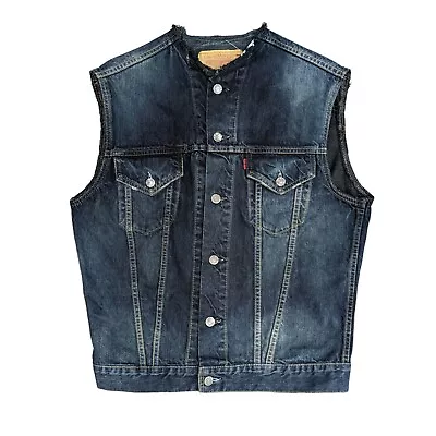 Buy Levi's Premium Denim Vest In Dark Blue Size M | Gilet Jacket • 30£