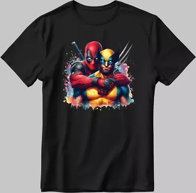 Buy Wolverine-Deadpool Marvel Avengers Short Sleeve White-Black Men's / Women's N623 • 10£