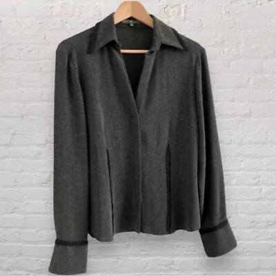 Buy Rosie's L.F. Coll Jacket Lightweight Crepe Grey Size UK 12 14 Blazer Snap Fasten • 1.99£
