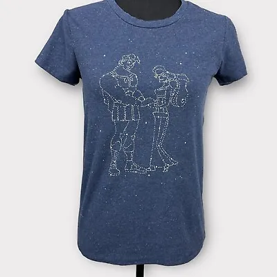 Buy Disney Hercules Juniors Girls Size Small Stars Blue Short Sleeve Shirt Crew Neck • 10.40£