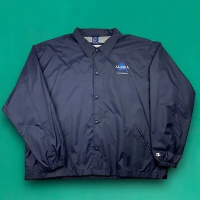 Buy Champion Vintage 90's Alaska Embroidered Coach Jacket Pockets Coat Blue XXL • 29.99£