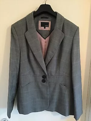 Buy Ladies NEXT Grey Checked Jacket Size 16 • 25£
