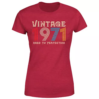 Buy Classic Vintage 1971 Aged To Perfection 50th Birthday Gift Womens T-Shirt Gift • 9.99£