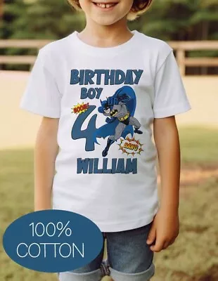 Buy Children's Batman  Birthday Boy  T Shirt * Personalised 100% Cotton • 8.99£