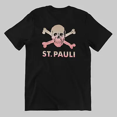 Buy St Pauli Black T-Shirt - Ultras  - Shaded Skull And Crossbones Green Brigade • 16.39£