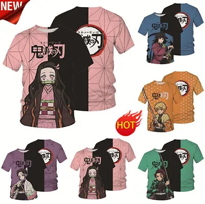 Buy Anime Demon Slayer Unisex KIDS/ADULTS 3D Print T-Shirt Short Sleeve Tee Top Gift • 7.71£