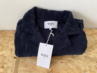 Buy Wax London Short Sleeve Flannel Shirt Size Medium Navy Stripe BNWT M • 45£