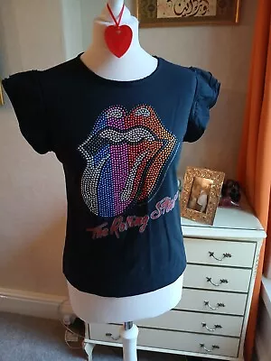 Buy VTG 2006 Rolling Stones T-Shirt, Black Capped Sleeves, Iconic Multi Stud Logo. • 25.50£