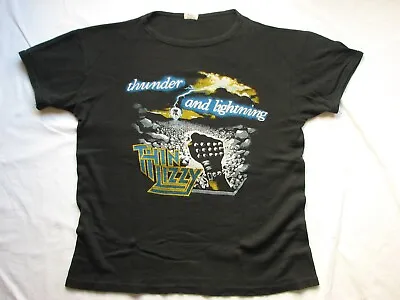 Buy RARE Thin Lizzy T-Shirt Original Vintage 1983 Thunder Lightning Tour Phil Lynott • 350£