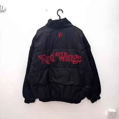Buy Vintage Pro Player Detroit Red Wings NHL Reversible Puffer Jacket Black XL • 24.99£