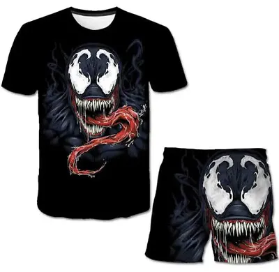 Buy Summer Kids Boys Girls Venom Superheroes 3D Print T-shirt Shorts Tops New • 16.99£