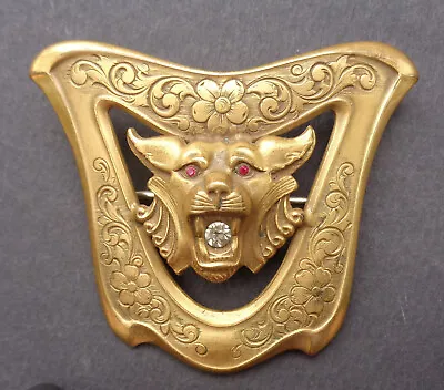 Buy Stylized WILD CAT 1949-1951 Repoussé BROOCH Lion PANTHER Puma • 216.85£