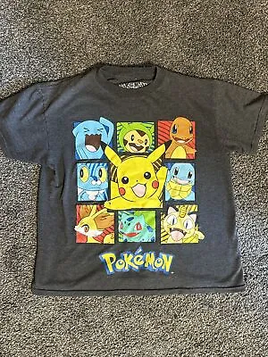 Buy Pokemon T Shirt XSmall Shirt Gray Pikachu Charmander Graphic • 4.02£