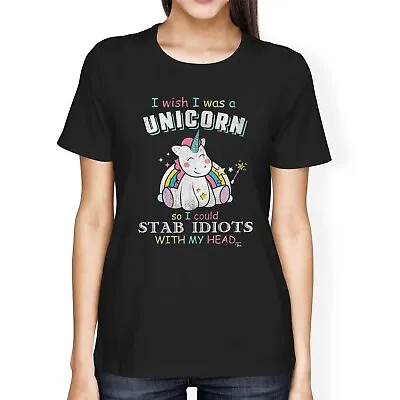 Buy 1Tee Womens Loose Fit I Wish I Was A Unicorn So I Could My Head T-Shirt • 7.99£