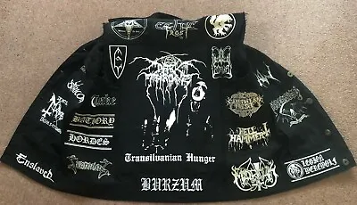 Buy Battle Jacket Cut-Off Denim Vest Black Metal Patch Darkthrone Bathory Watain • 106.66£