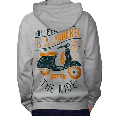 Buy Wellcoda Life Is Journey Mens Hoodie, Ride Design On The Jumpers Back • 25.99£