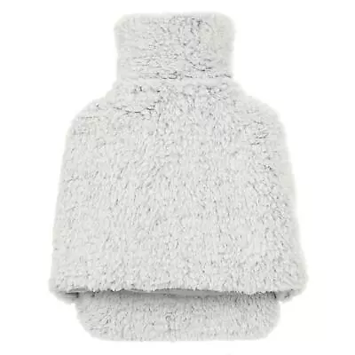 Buy Foot Warmer Hot Water Bottle Big Slipper Thick Grey Sherpa Fleece Cover 2 Litre • 12.99£