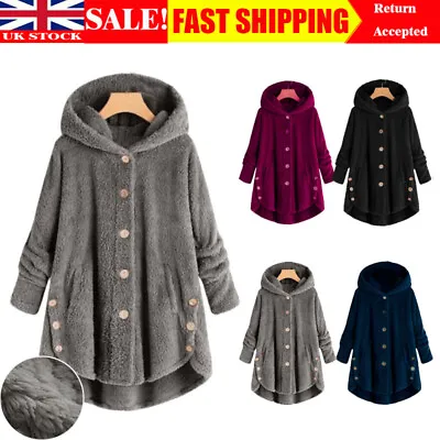 Buy UK Womens Teddy Bear Hooded Hoodie Coat Winter Warm Fluffy Jacket Outwear • 18.99£