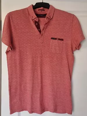 Buy Guide London Mens Retro Polo Shirt T-Shirt Red Patterned Size L Good Condition • 4.95£